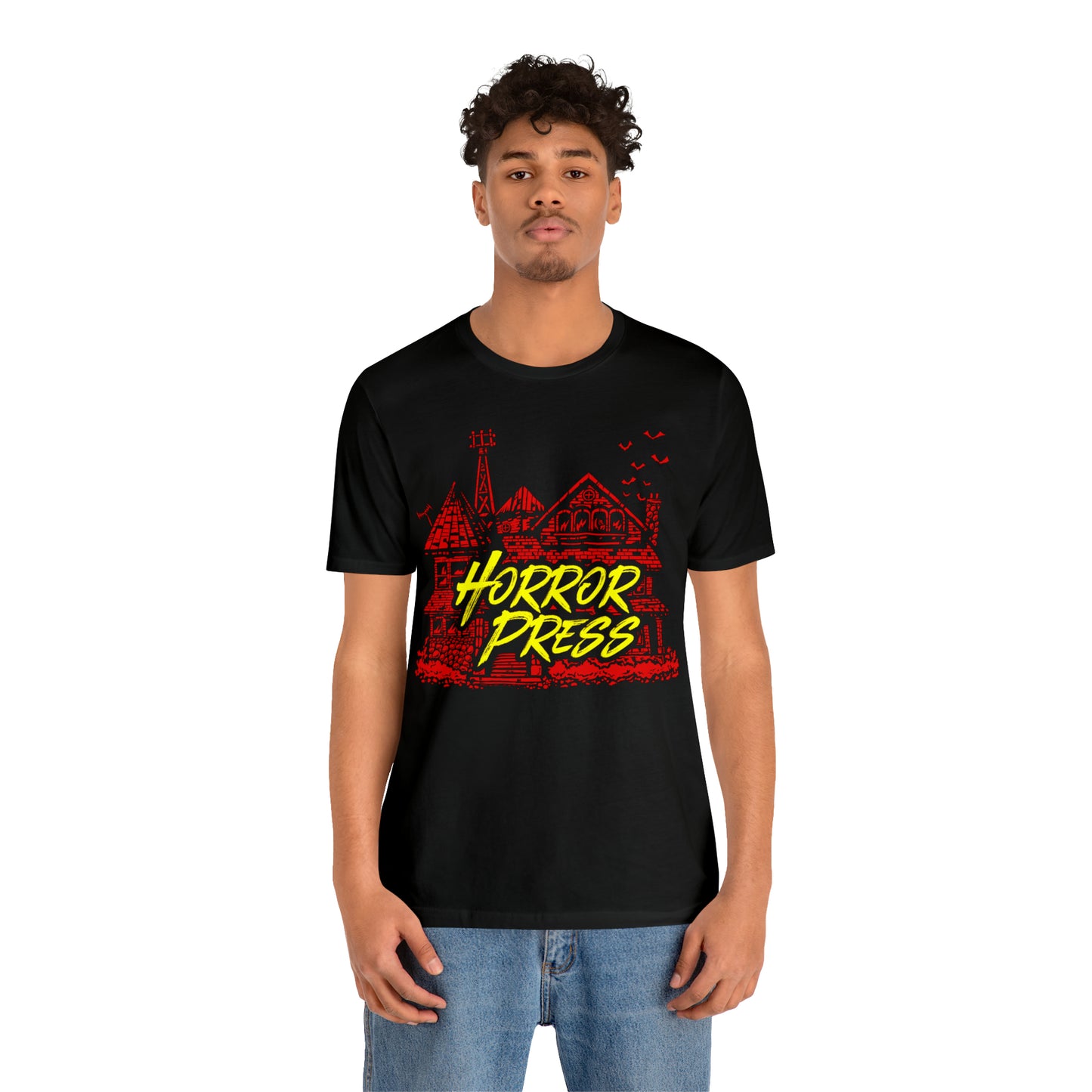 Official Horror Press T-Shirt - Horror Press Unisex Tee - Horror Movie Fan Gift - Horror Press Horror Fan Shirt - Scary Movie Fan Shirt - Horror Game Fan Tee - Red on Black T-Shirt