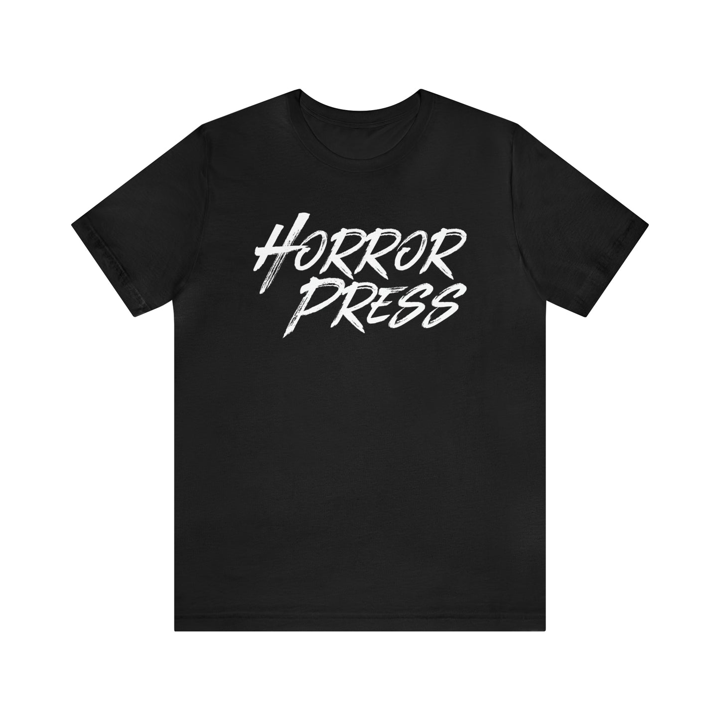Horror Press T-Shirt - Official Horror Press Unisex Tee - Horror Movie Fan Gift Shirt - Horror Press Horror Fan Shirt - Scary Movie Fan Shirt - Horror Game Fan Tee - White on Black T-Shirt