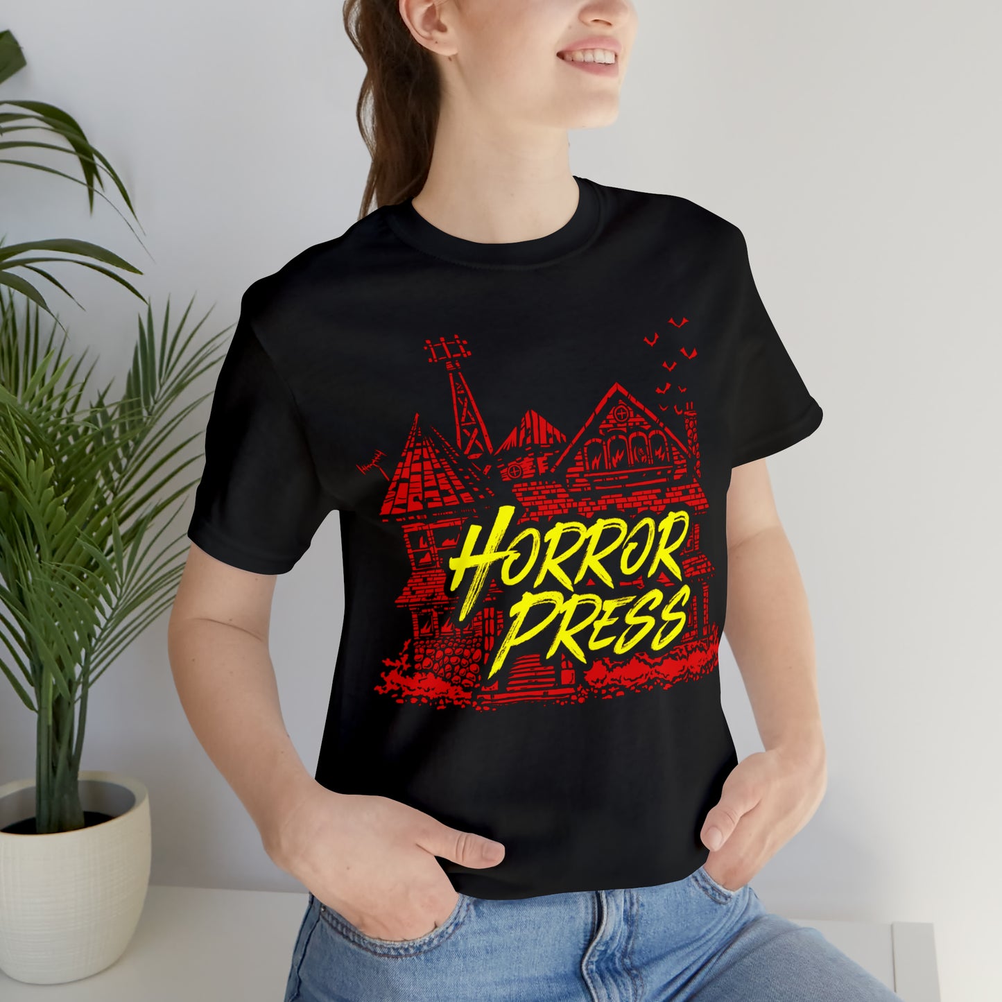 Official Horror Press T-Shirt - Horror Press Unisex Tee - Horror Movie Fan Gift - Horror Press Horror Fan Shirt - Scary Movie Fan Shirt - Horror Game Fan Tee - Red on Black T-Shirt