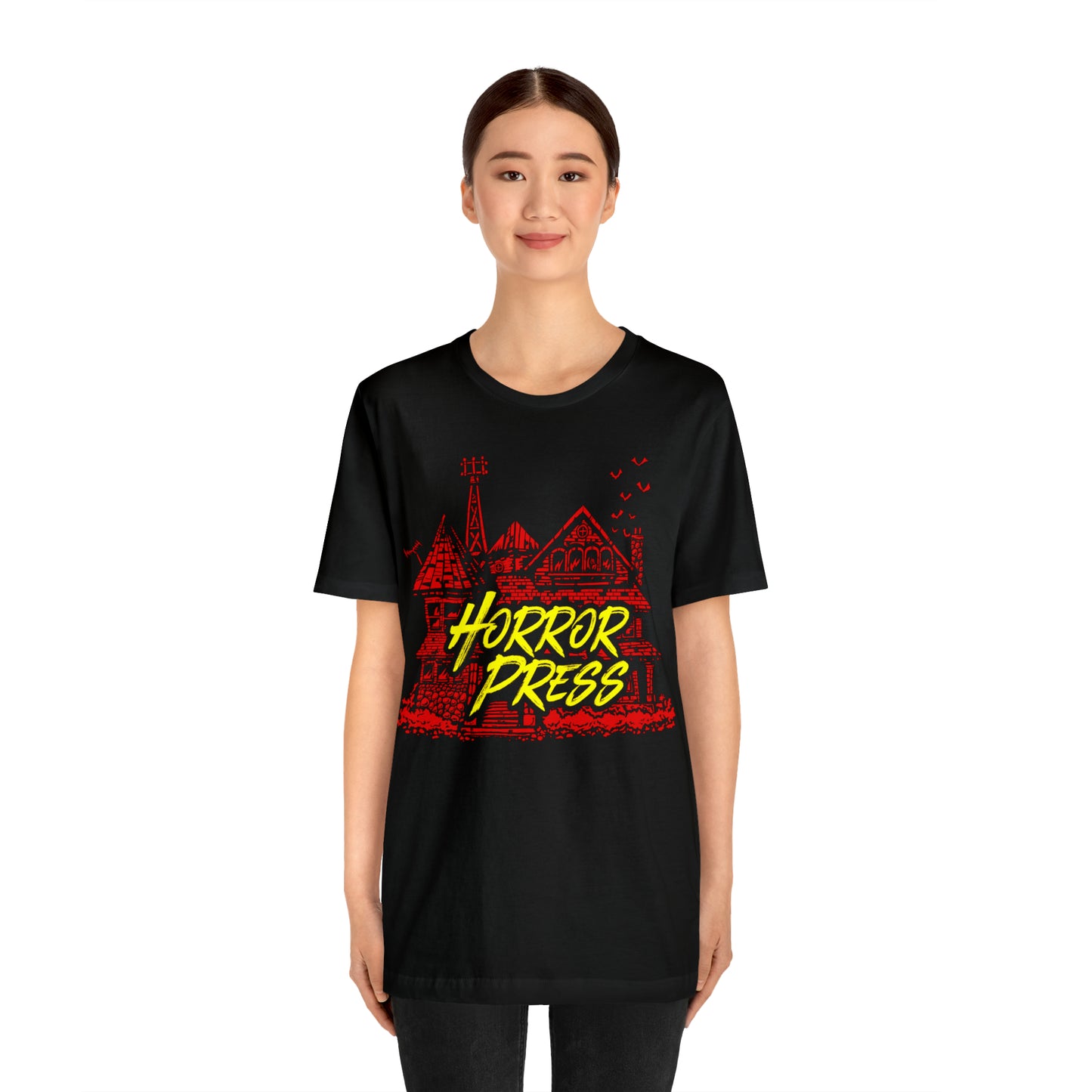 Official Horror Press T-Shirt - Horror Press Unisex Tee - Horror Movie Fan Gift - Horror Press Horror Fan Shirt - Scary Movie Fan Shirt - Horror Game Fan Tee - Red on Black T-Shirt