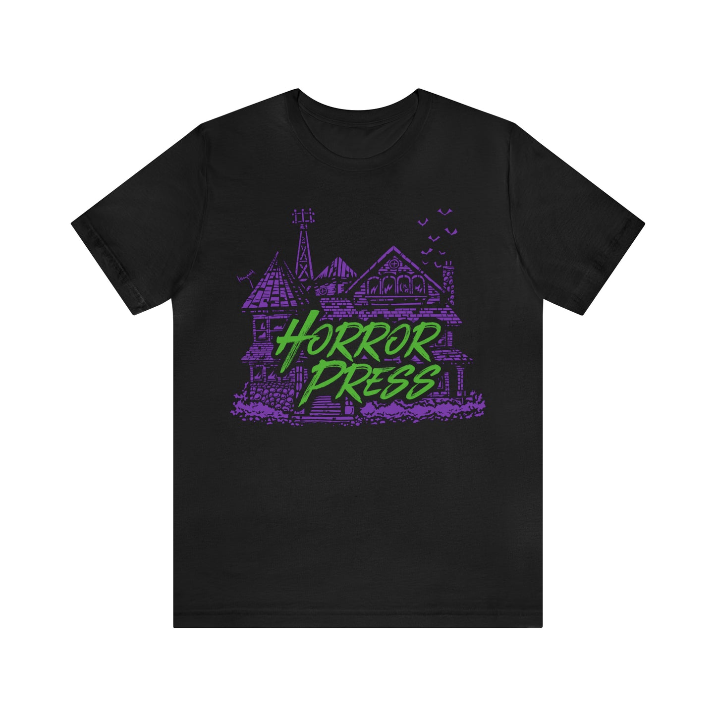 Horror Press Official T-Shirt - Horror Press Unisex Tee - Horror Movie Fan Gift - Horror Press Horror Fan Shirt - Scary Movie Fan Shirt - Horror Game Fan Tee - Purple on Black T-Shirt