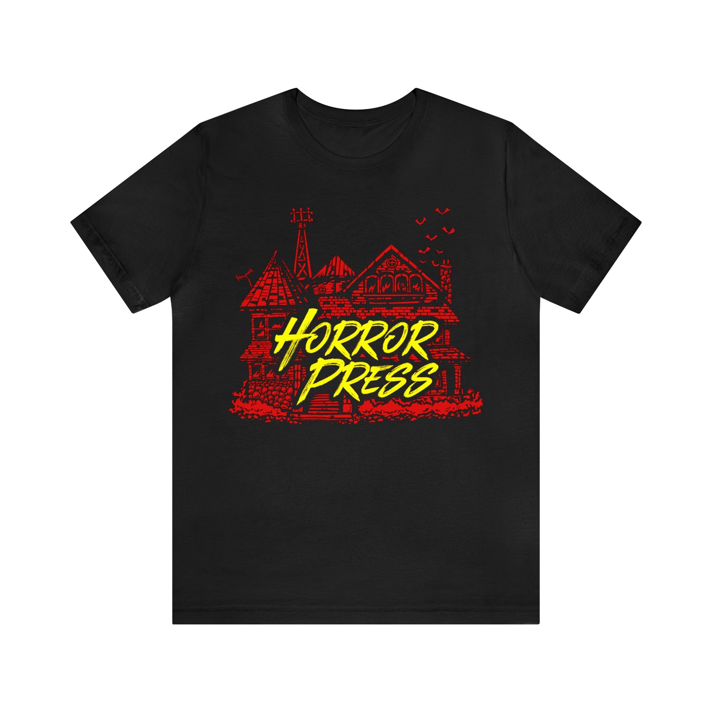 Official Horror Press T-Shirt - Horror Press Unisex Tee - Horror Movie Fan Gift  - Horror Press Horror Fan Shirt - Scary Movie Fan Shirt - Horror Game Fan Tee - Red on Black T-Shirt